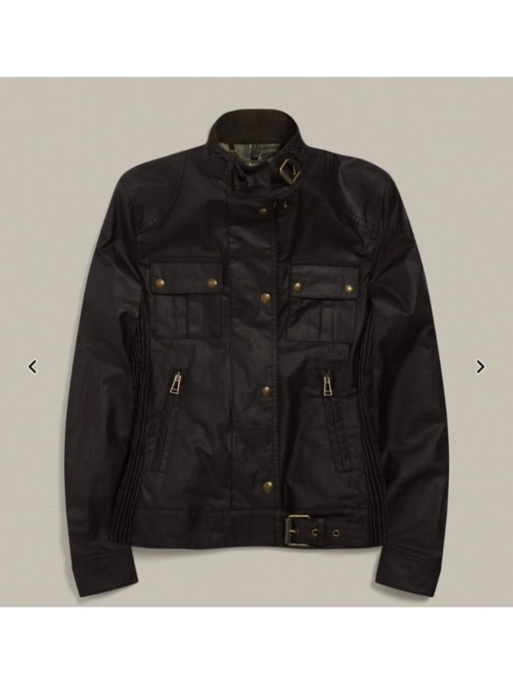 NWT Belstaff Gangster Icon Waxed Cotton Jacket Women's Black UK 14 IT 46 Biker